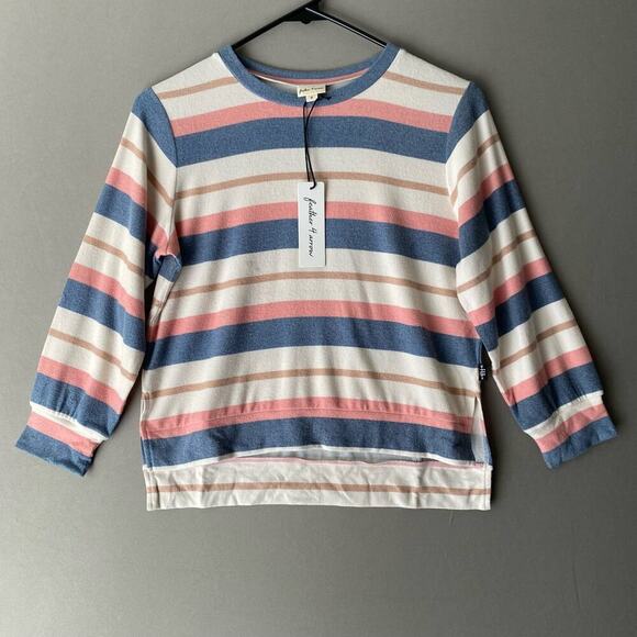 Feather 4 Arrow‎ sz 8 pink kids striped soft crewneck shirt NWT - Picture 1 of 11